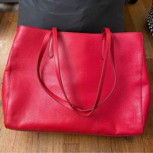 Banana Republic Red Pebbled Leather Tote